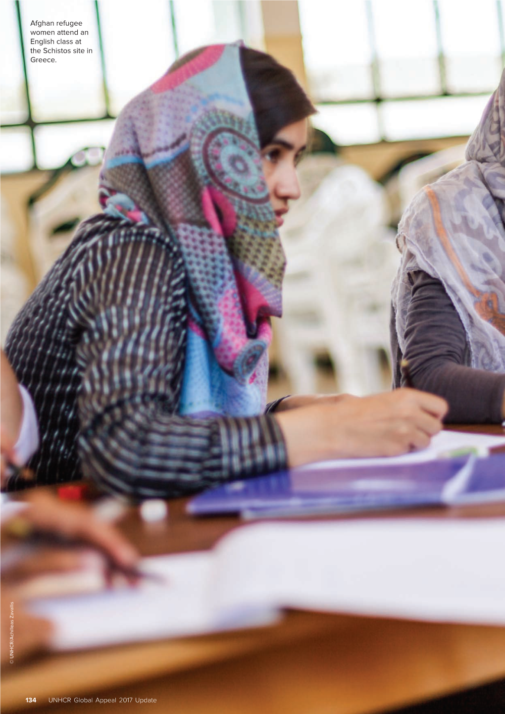 Afghan Refugee Women Attend an English Class at the Schistos Site in Greece