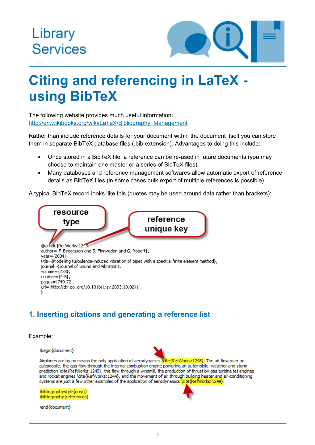 Citing and Referencing in Latex - Using Bibtex