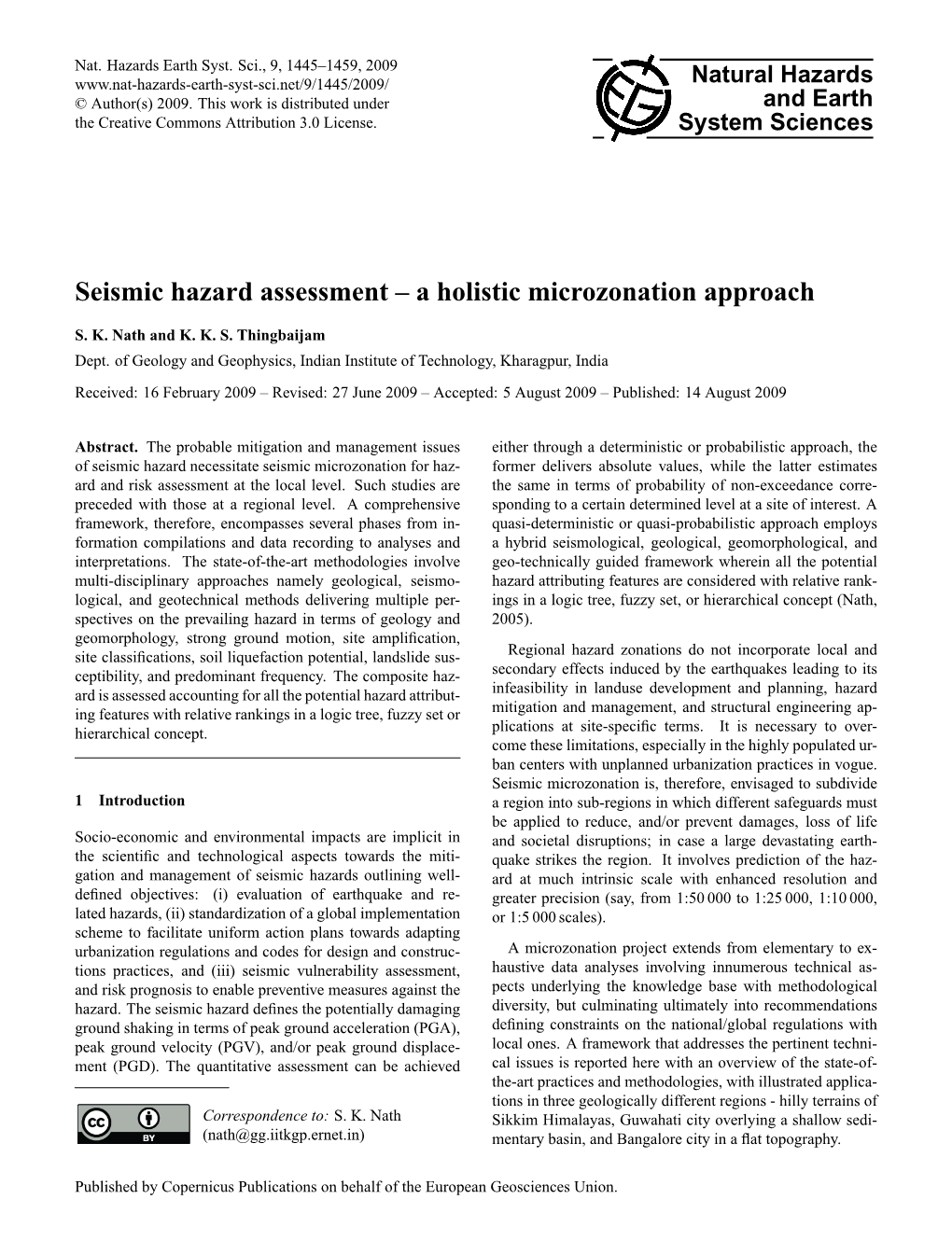 Seismic Hazard Assessment – a Holistic Microzonation Approach