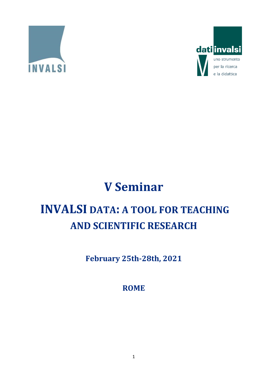 V Seminar INVALSIDATA:A TOOL for TEACHING