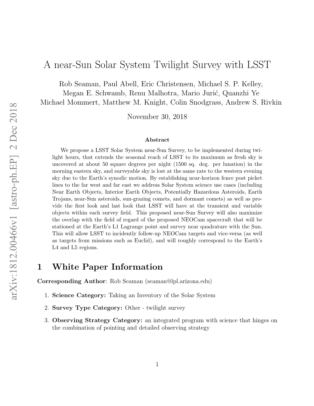 A Near-Sun Solar System Twilight Survey with LSST