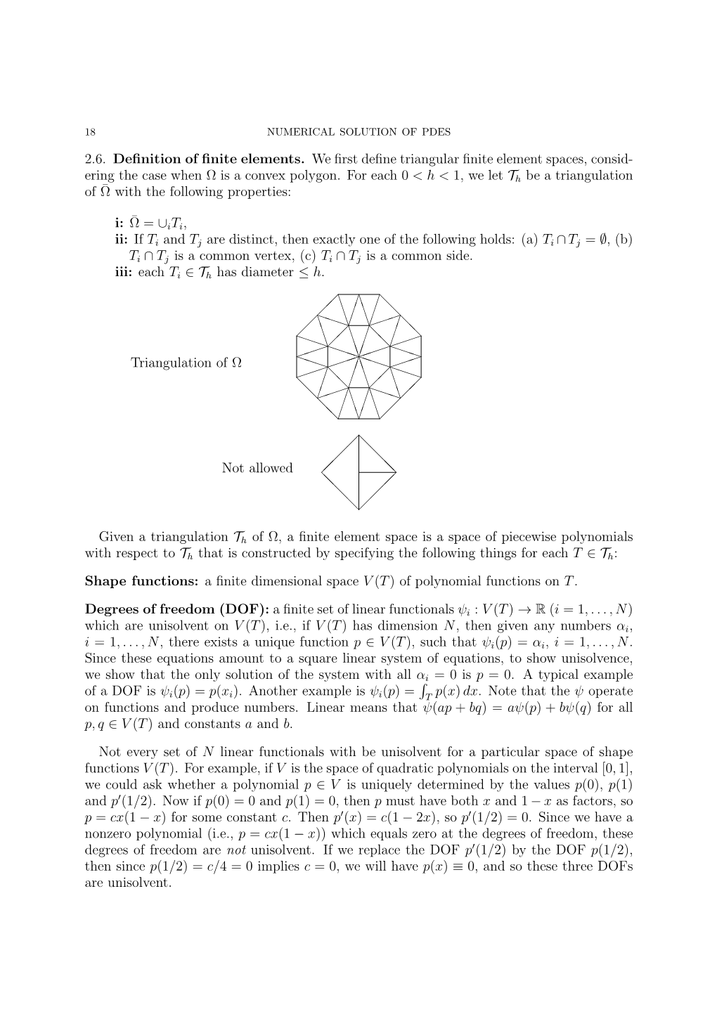 Lecture 6: Definition and Construction of Finite Element Subspaces