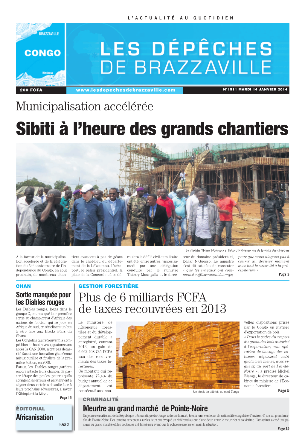 Sibiti À L'heure Des Grands Chantiers