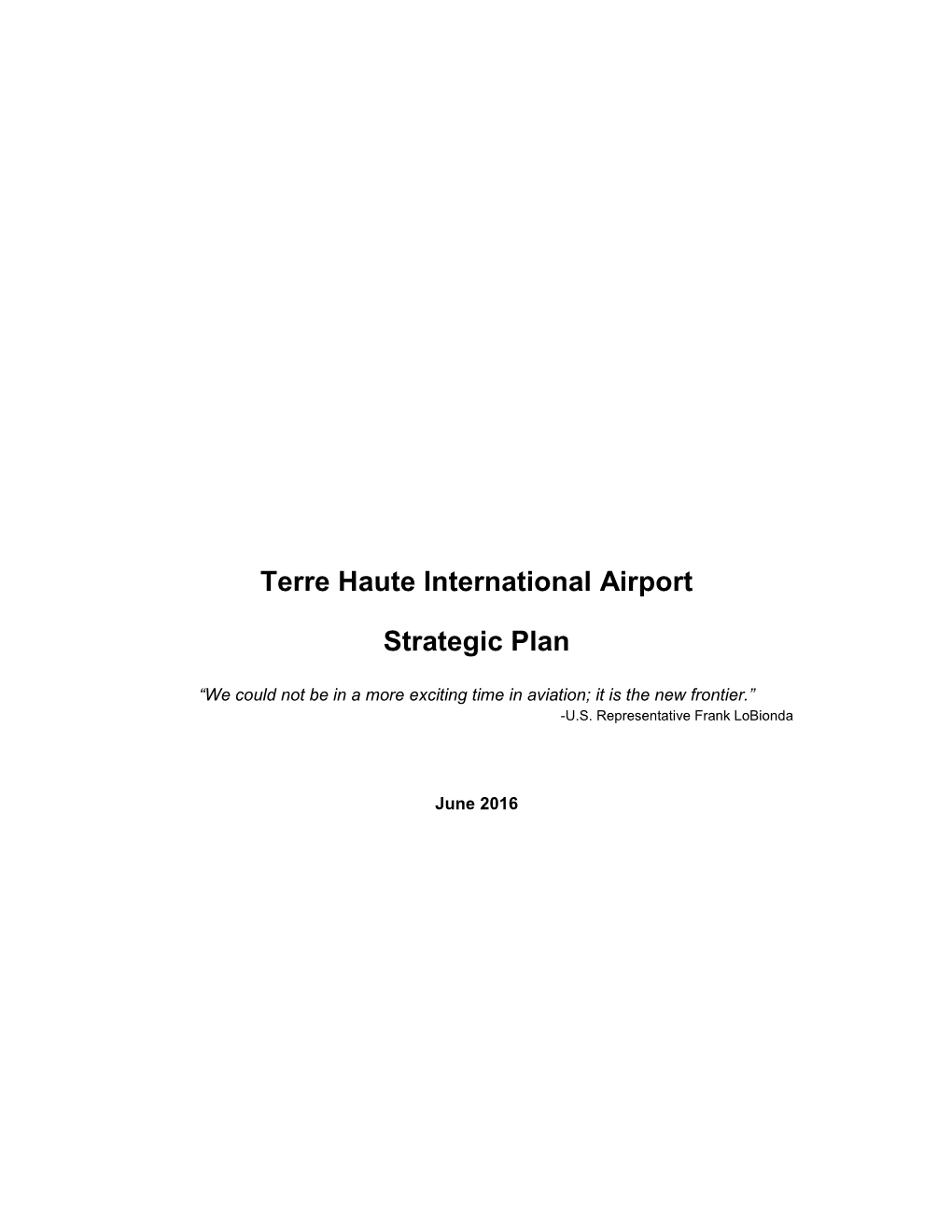 Terre Haute International Airport Strategic Plan