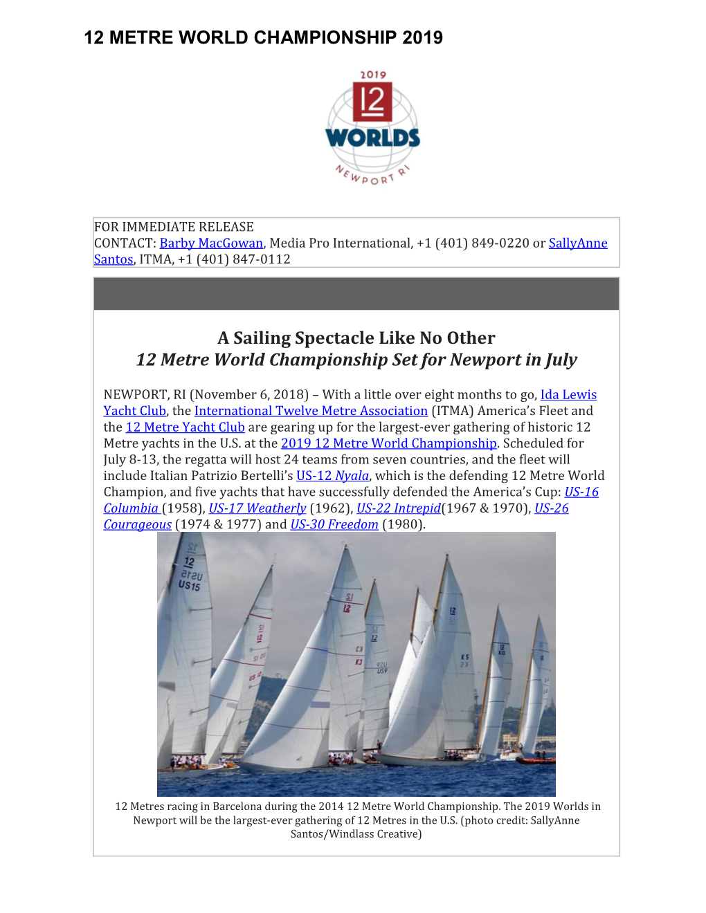 12 METRE WORLD CHAMPIONSHIP 2019 a Sailing Spectacle Like No