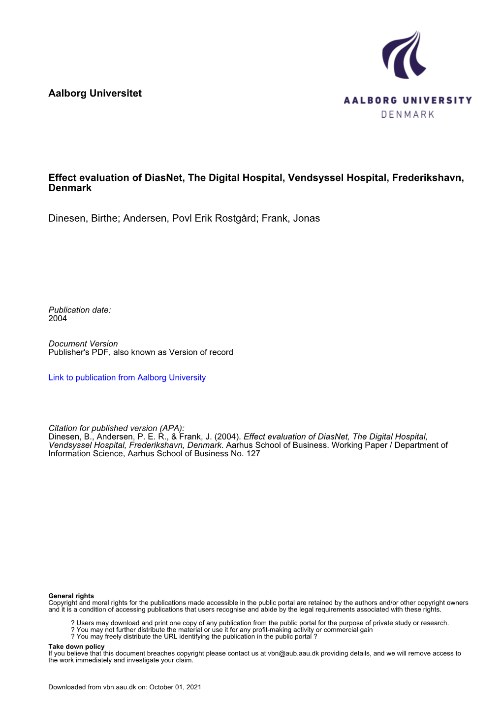 Introduction to the Medical Outpatients' Clinic and the Diabetes