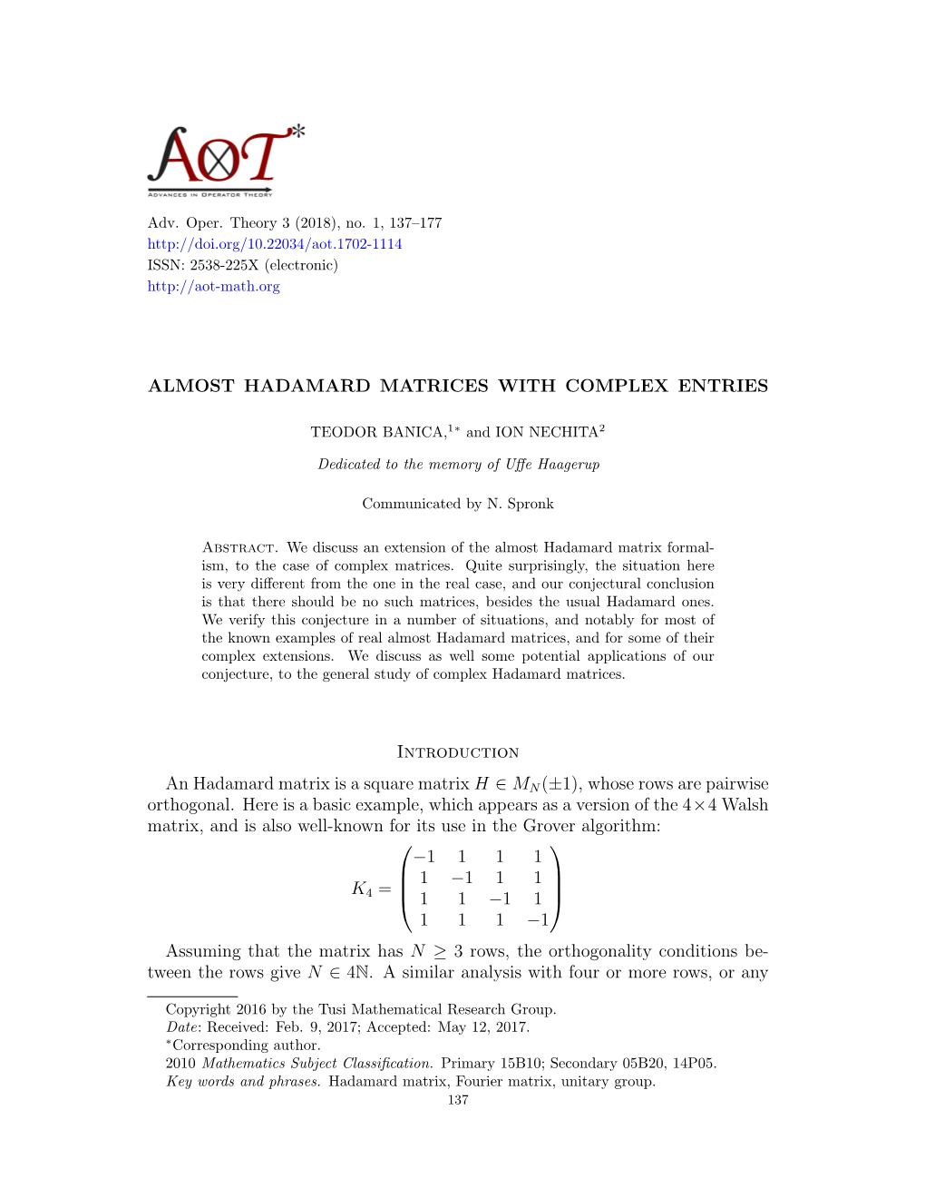 Almost Hadamard Matrices with Complex Entries