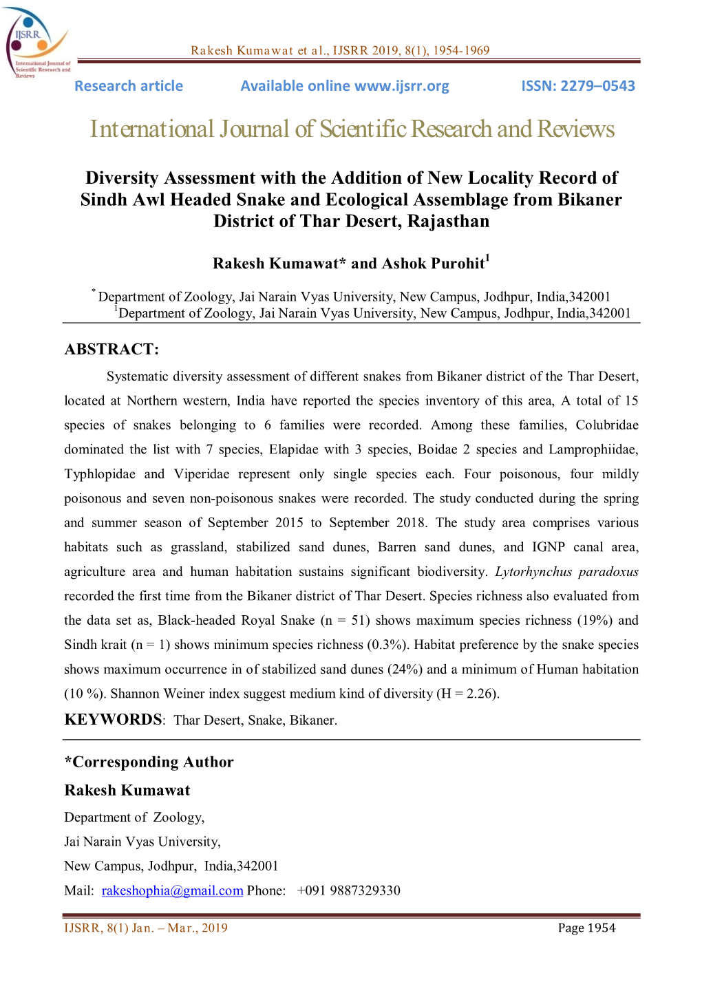 Diversity Assessment with the Addition of New Locality Reports of Sindh