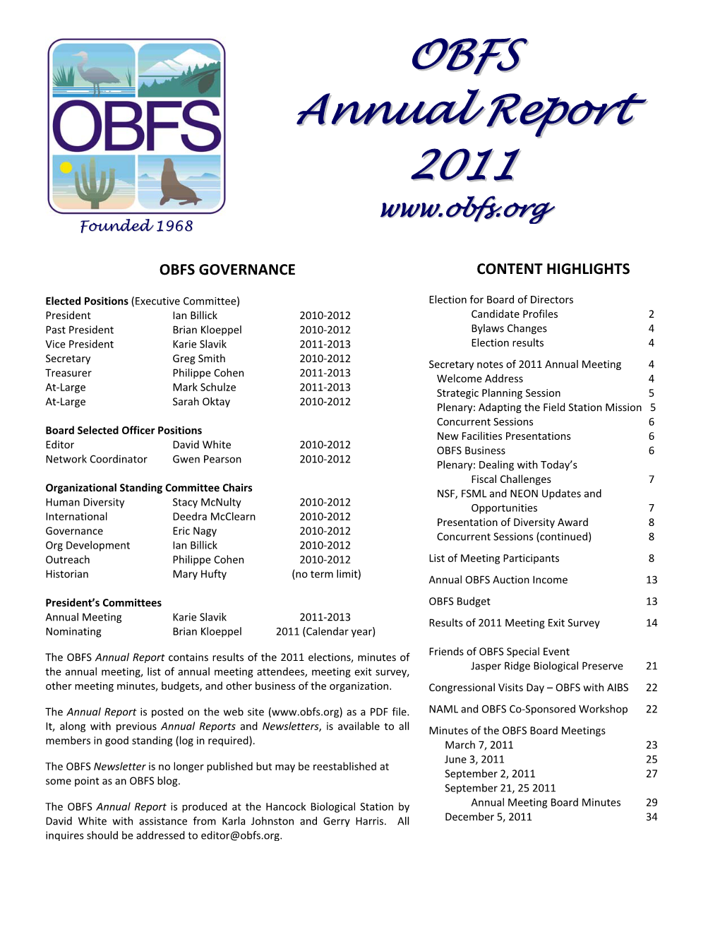 Obfs Annual Report 2011