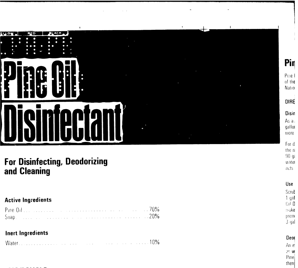 U.S. EPA, Pesticide Product Label, COOPER PINE OIL DISINFECTANT