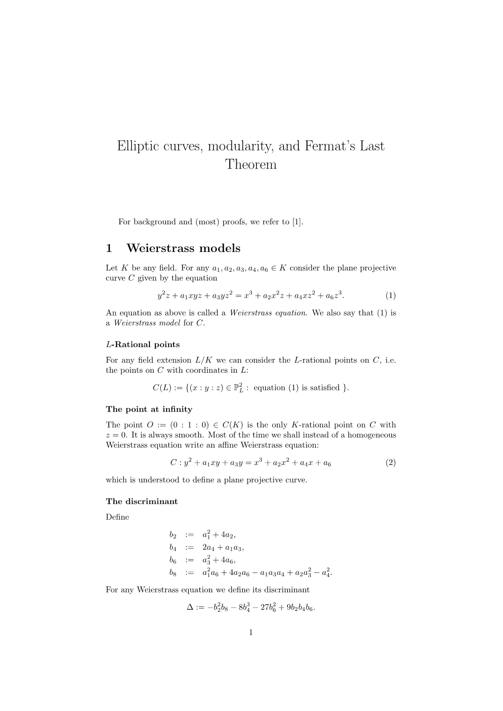 Elliptic Curves, Modularity, and Fermat's Last Theorem