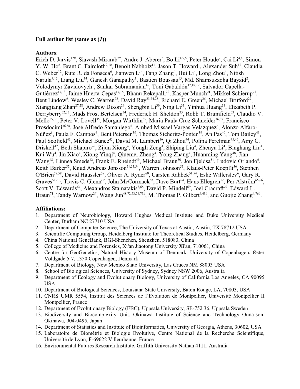 Full Author List (Same As (1))