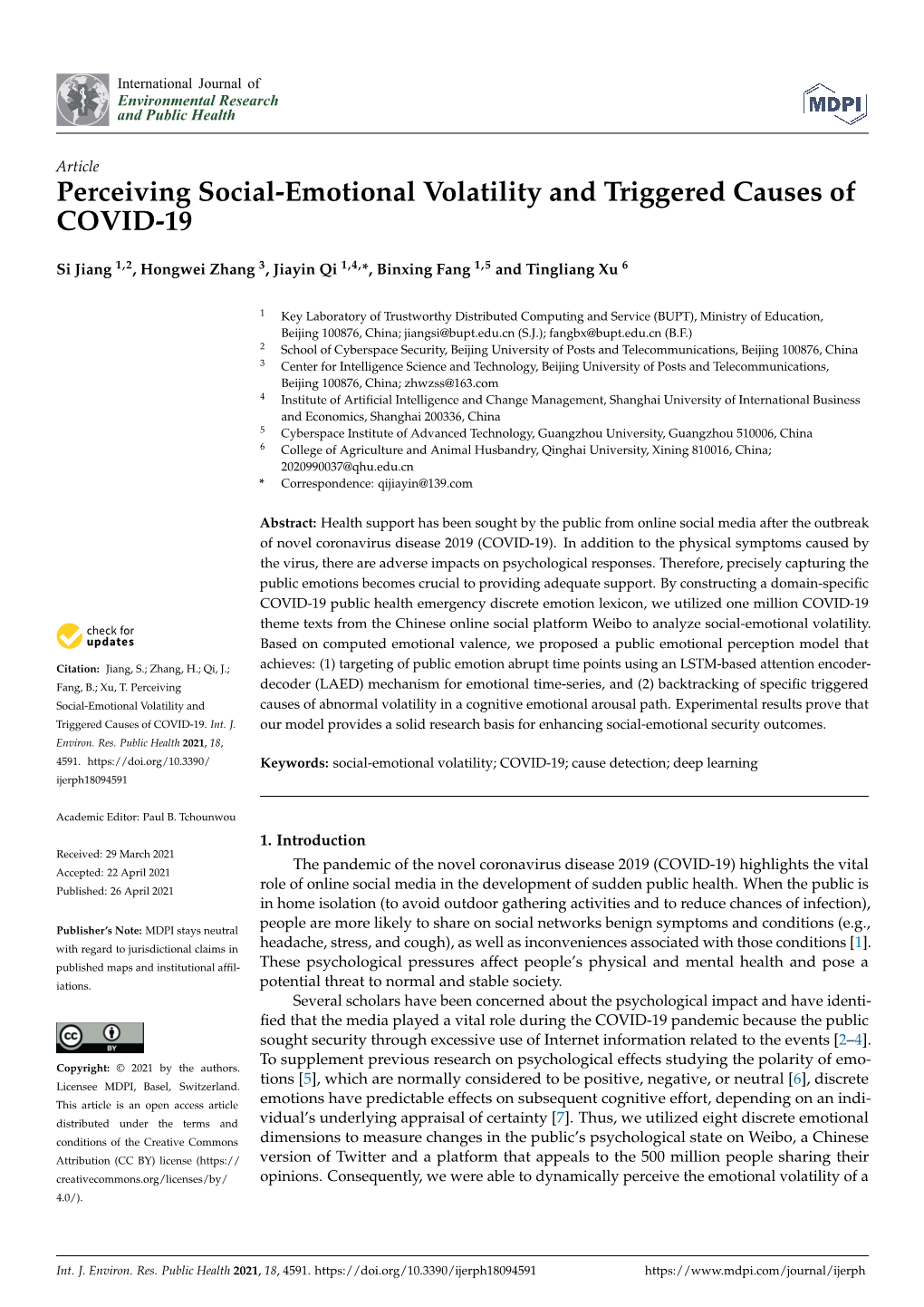 Perceiving Social-Emotional Volatility and Triggered Causes of COVID-19