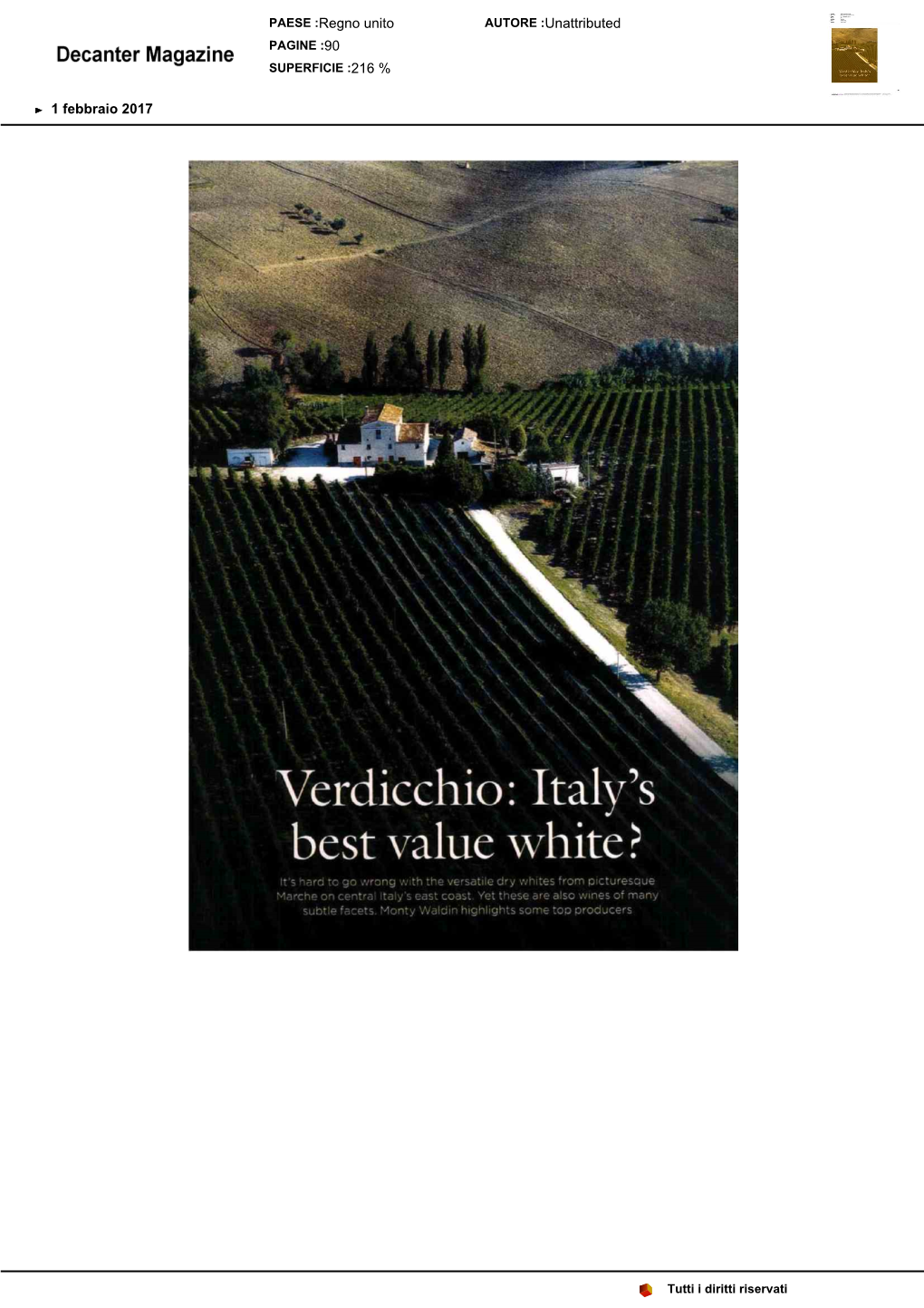 Verdicchio: Italy' S Best Value White? Its Hard to Go Wrong with the Versatile Dry Whites from Picturesque Wines Marche on Central Italy' S East Coast