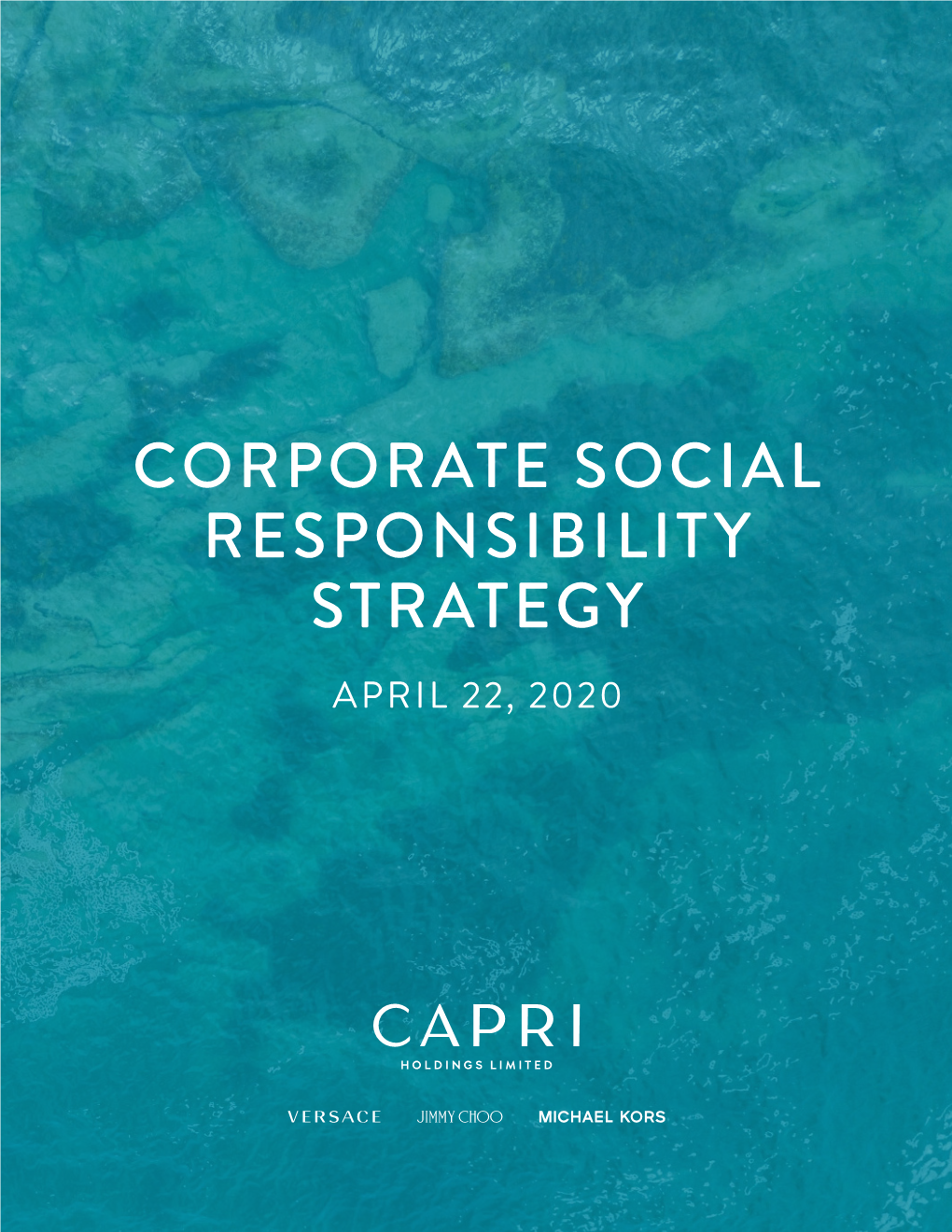 Corporate Social Responsibility Strategy April 22, 2020