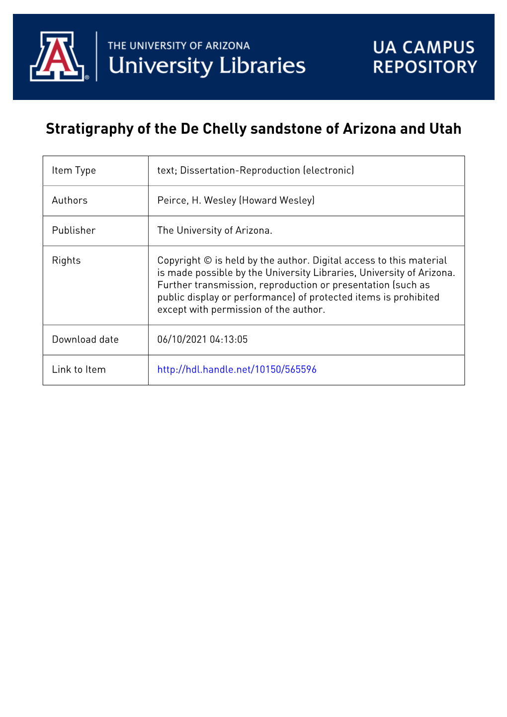 Stratigraphy of the De Ckelly Sandstone of Arizona And