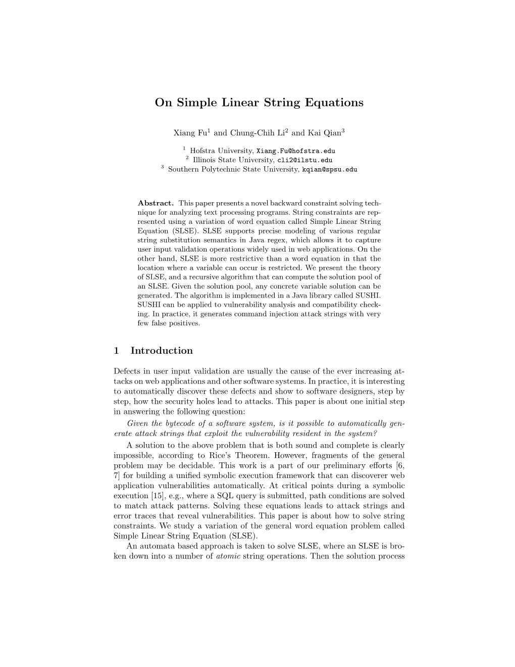 On Simple Linear String Equations