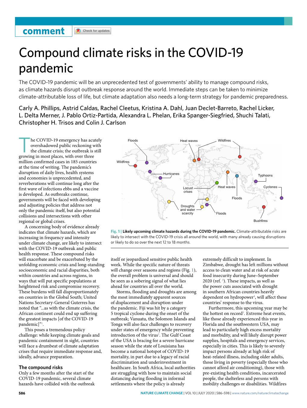 Compound Climate Risks in the COVID-19 Pandemic