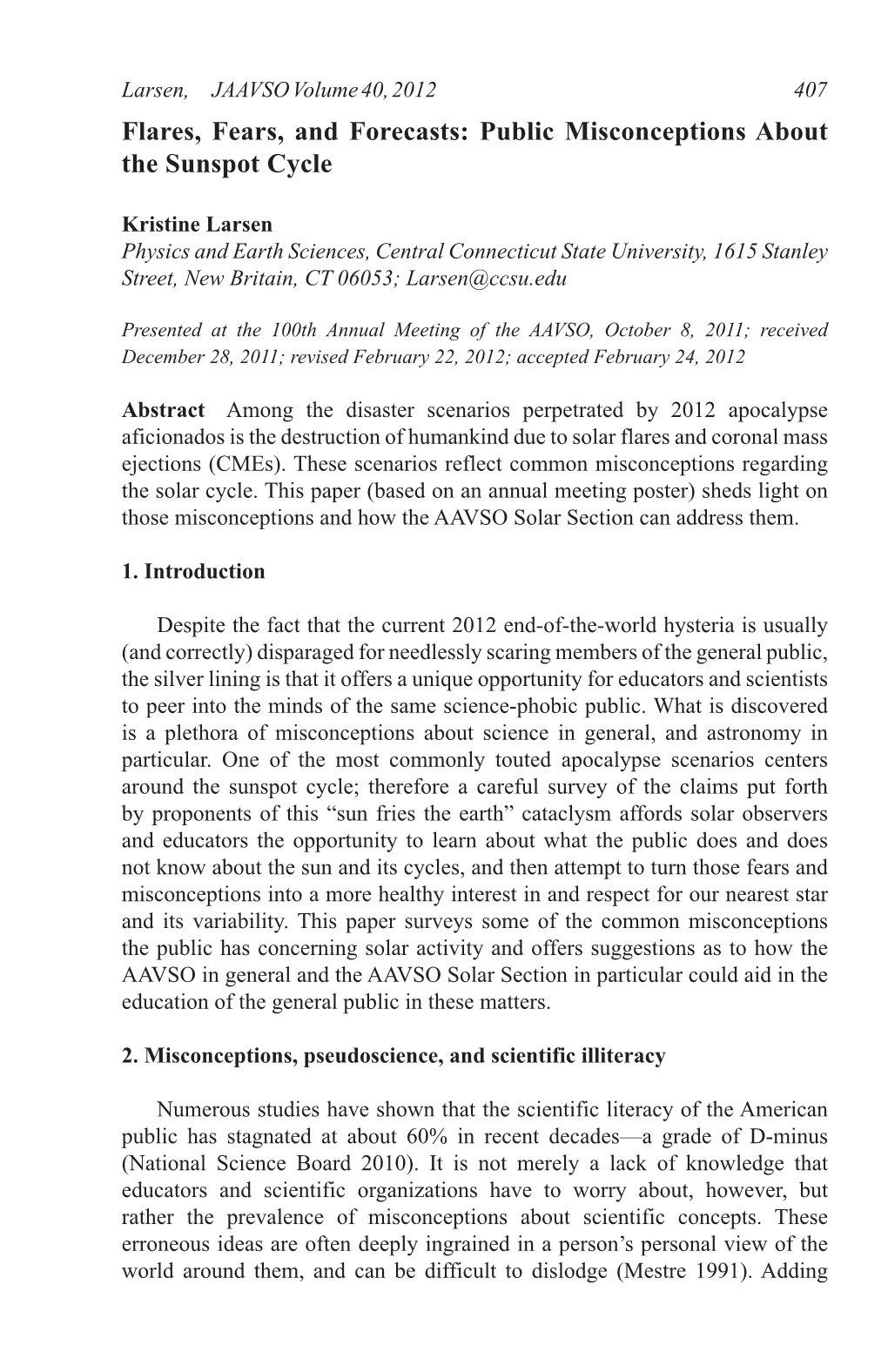 Public Misconceptions About the Sunspot Cycle