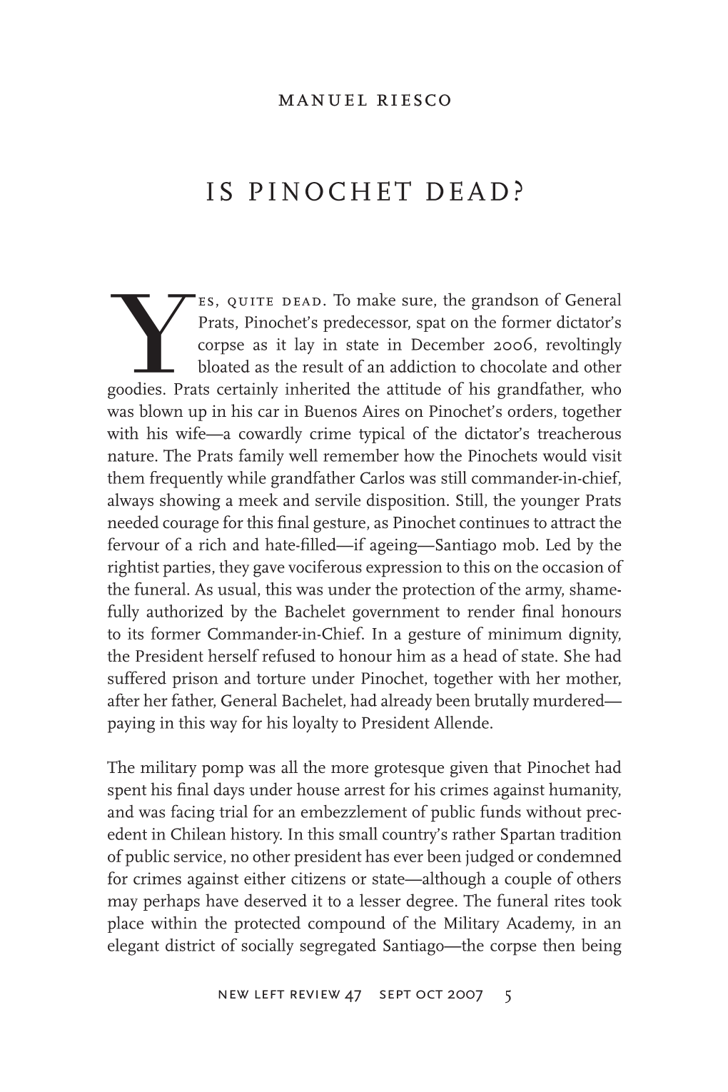 Manuel-Riesco-Is-Pinochet-Dead.Pdf