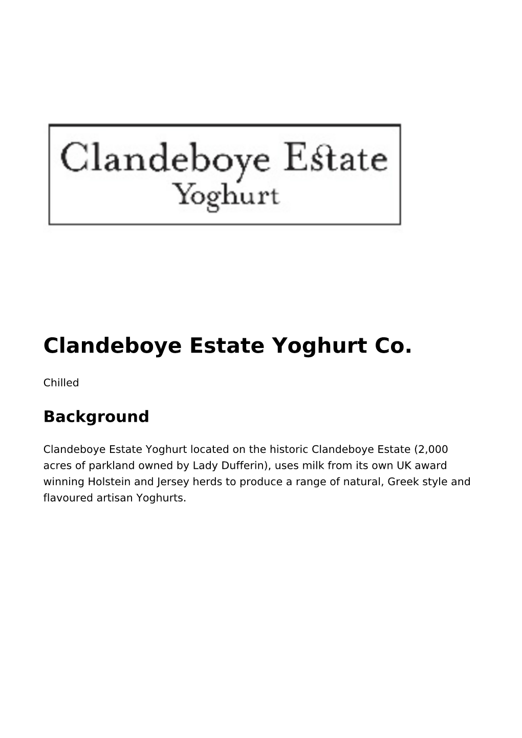 Clandeboye Estate Yoghurt Co