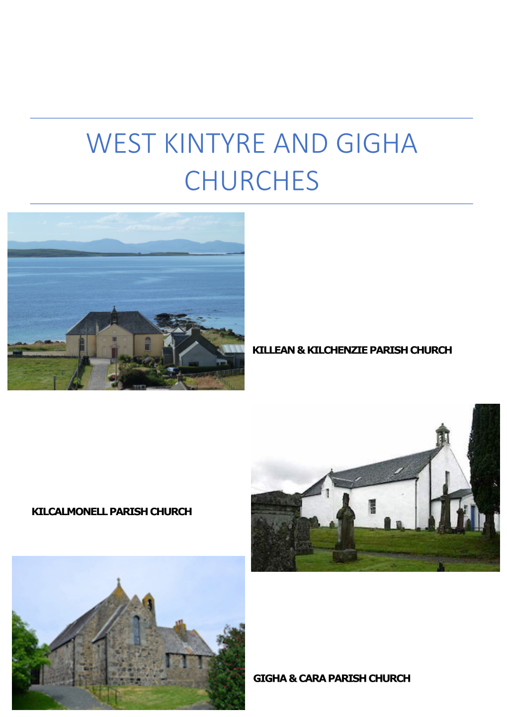 West Kintyre and Gigha Churches