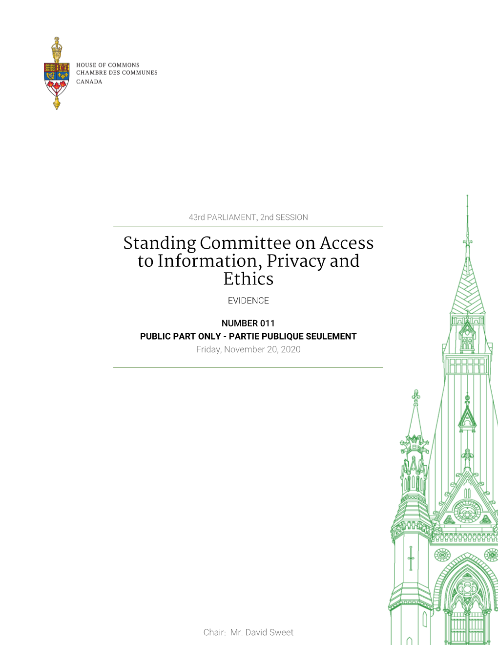 Evidence of the Standing Committee on Access To