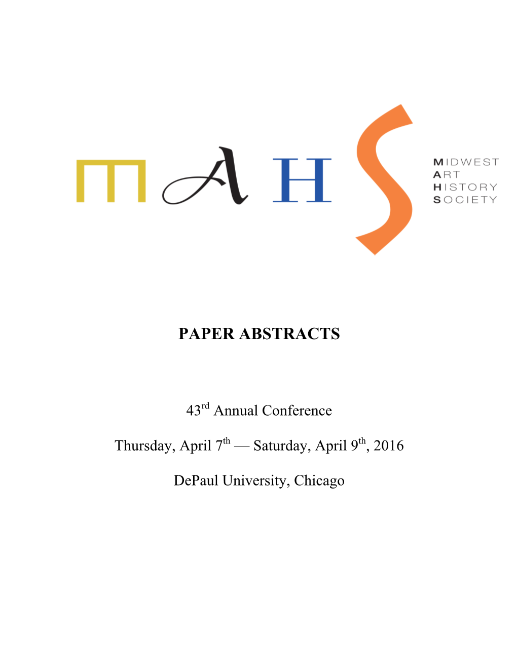 Paper Abstracts