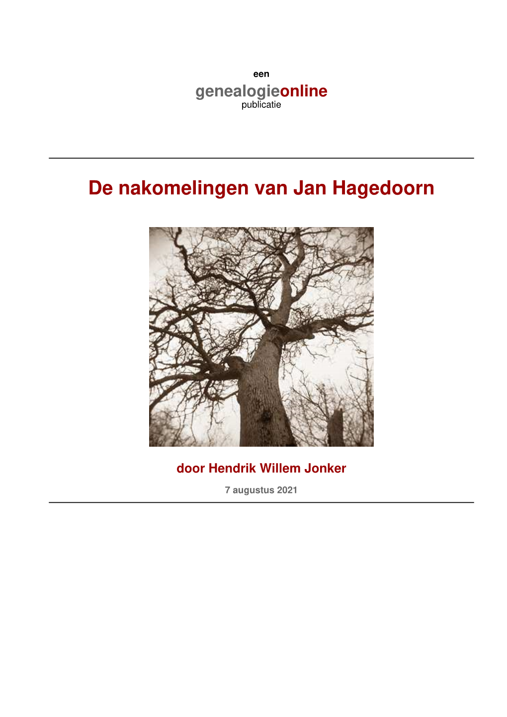 De Nakomelingen Van Jan Hagedoorn