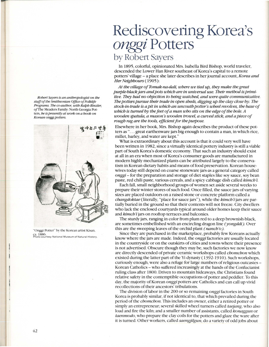 Rediscovering Korea's Onggi Potters by Robert Sayers in 1895, Colorful, Opinionated Mrs