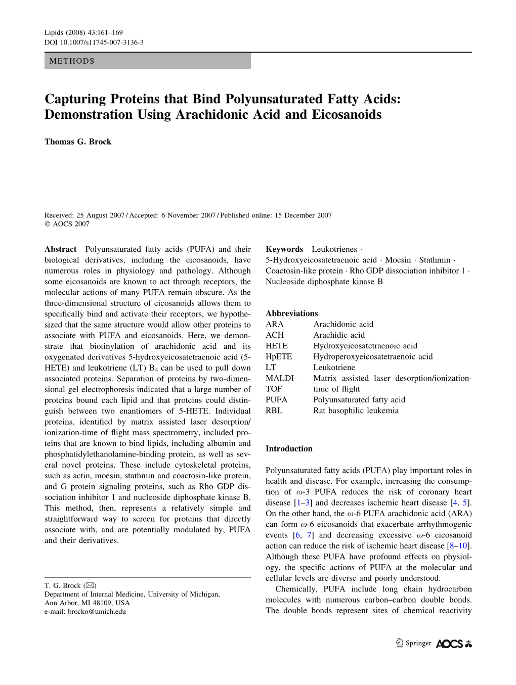 Capturing Proteins That Bind Polyunsaturated Fatty Acids: Demonstration Using Arachidonic Acid and Eicosanoids