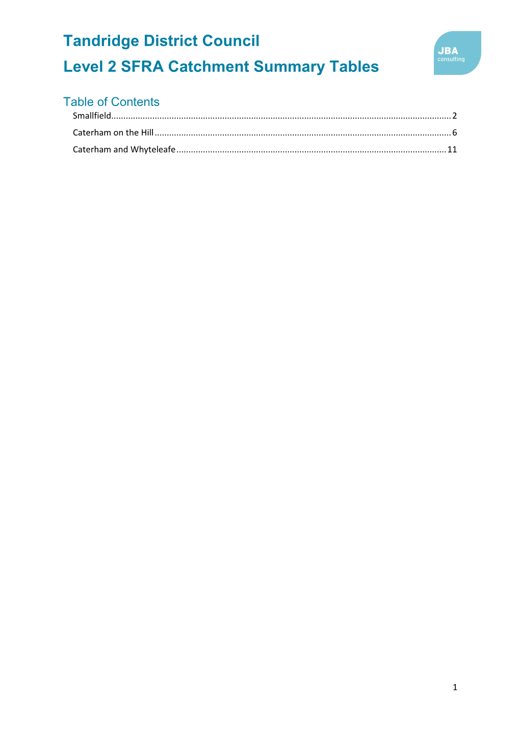 Tandridge District Council Level 2 Strategic Flood Risk Assessment