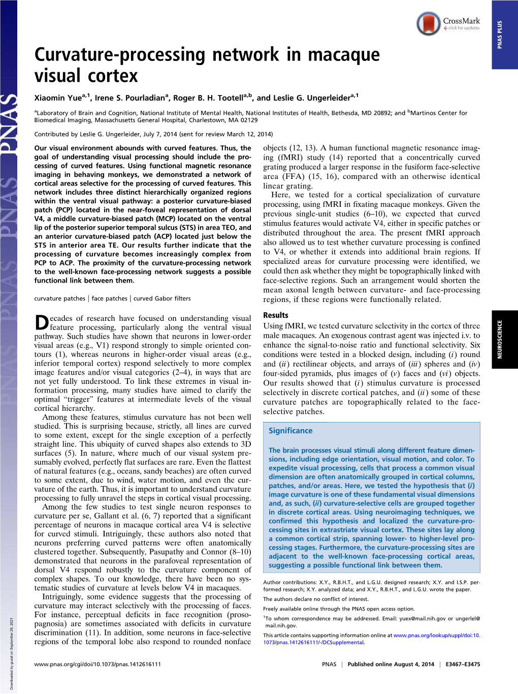 Curvature-Processing Network in Macaque Visual Cortex