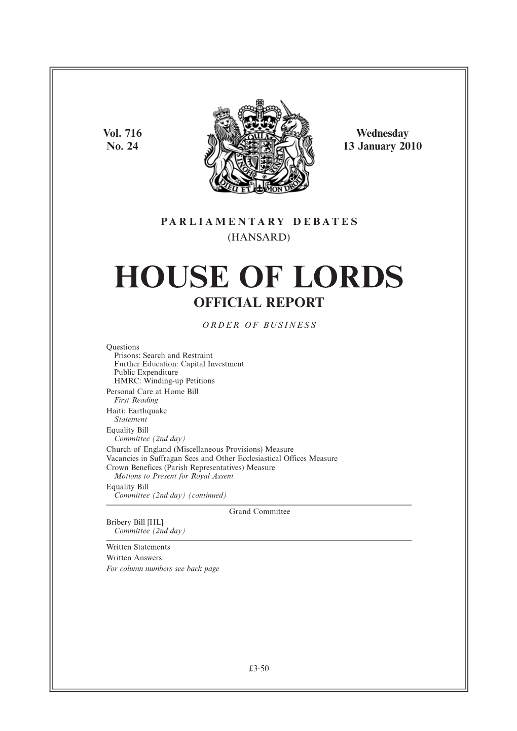 House of Lords Official Report