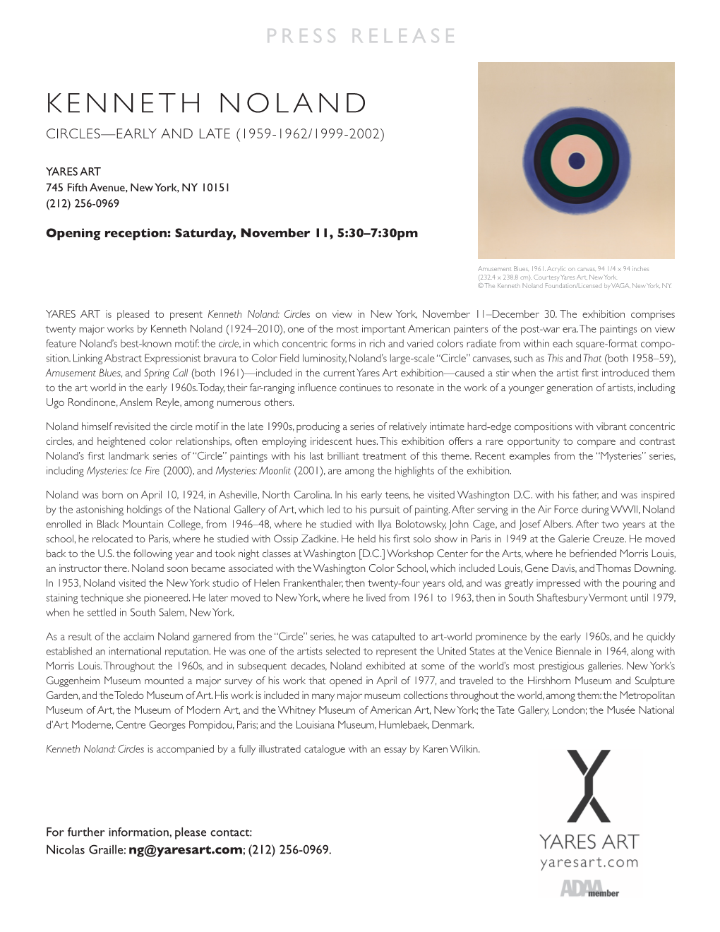 Kenneth Noland Circles—Early and Late (1959-1962/1999-2002)