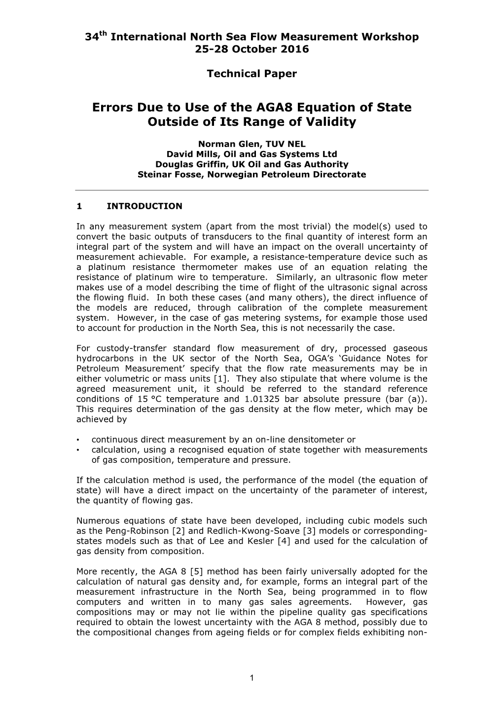 2016 16 Errors Due to Use of the AGA8 Equation of State