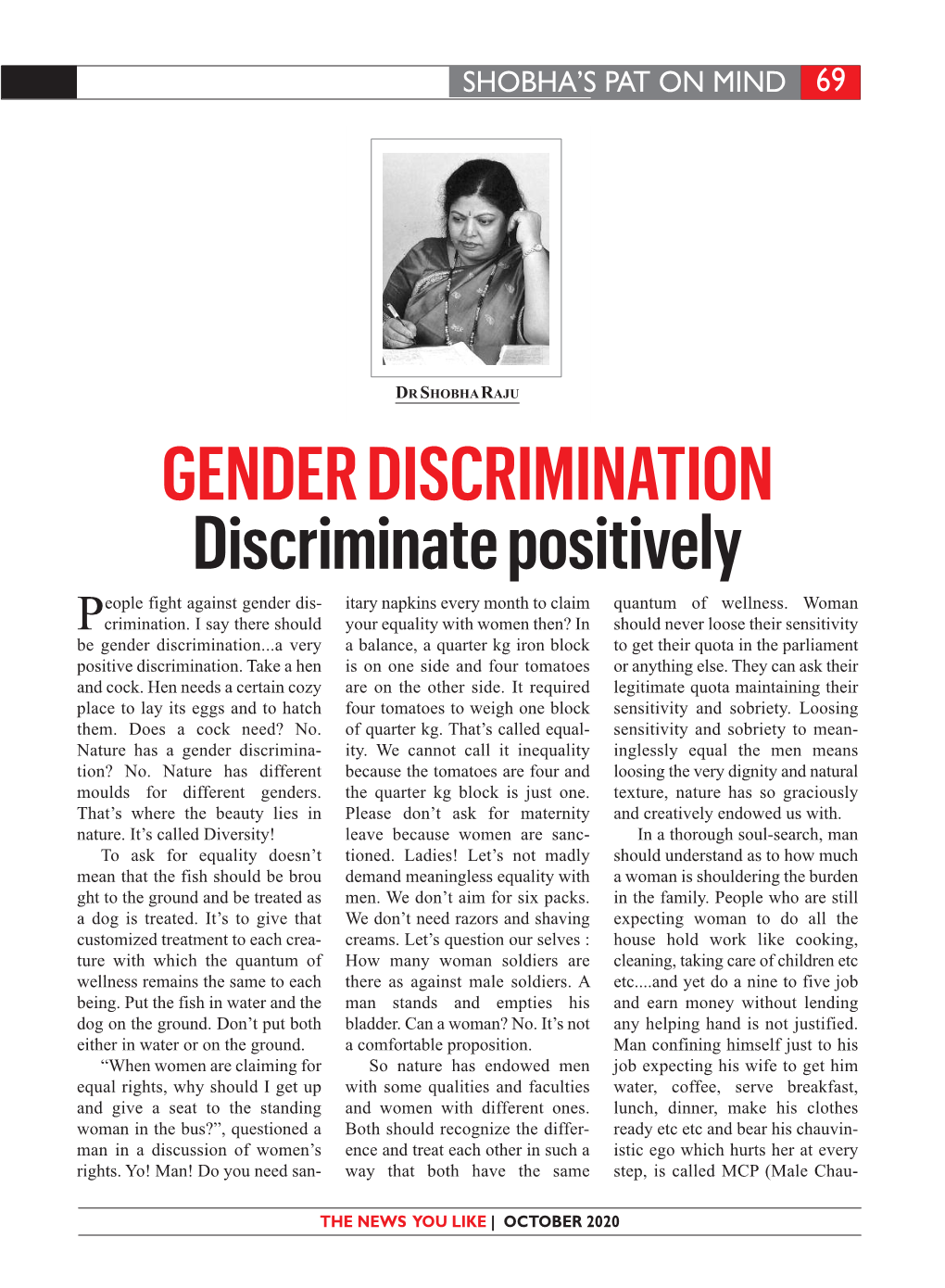 GENDER Discrimination Discriminate Positively