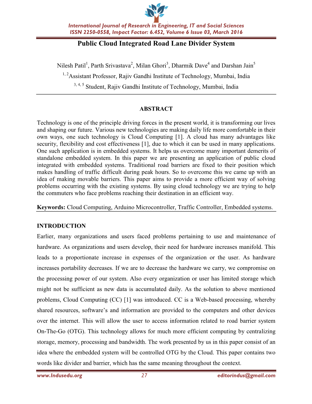 Public Cloud Integrated Road Lane Divider System