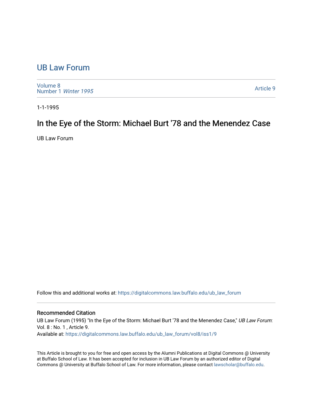 In the Eye of the Storm: Michael Burt '78 and the Menendez Case