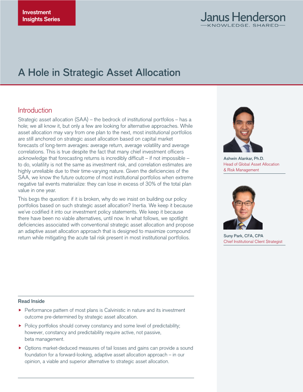 A Hole in Strategic Asset Allocation