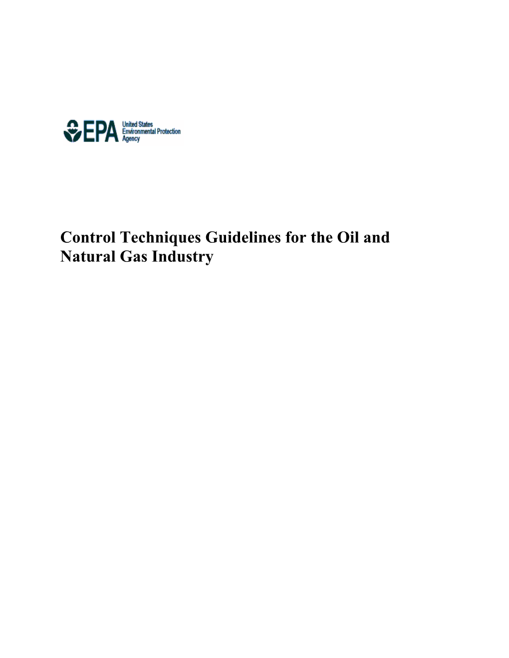 Control Techniques Guidelines for the Oil and Natural Gas Industry 2016