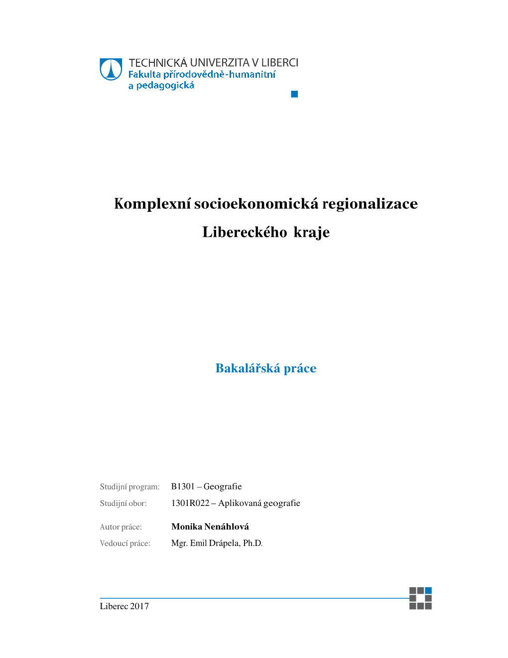 Komplexní Socioekonomická Regionalizace Libereckého Kraje