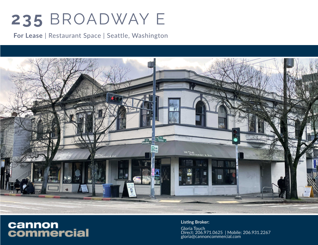 235 BROADWAY E for Lease | Restaurant Space | Seattle, Washington