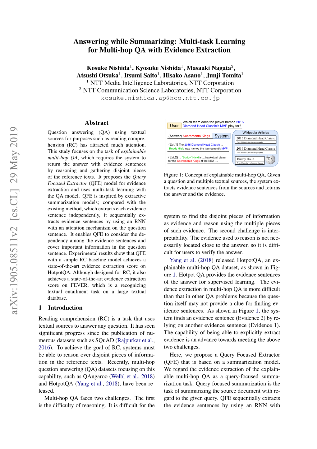 Arxiv:1905.08511V2 [Cs.CL] 29 May 2019 Stedfclyo Esnn.I Sdfcl O the for Difﬁcult Is It Reasoning