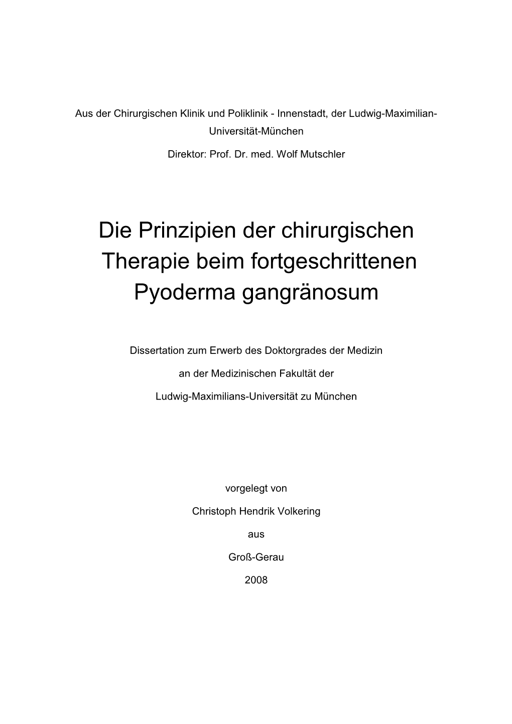 Die Prinzipien Der Chirurgischen Therapie Beim Fortgeschrittenen