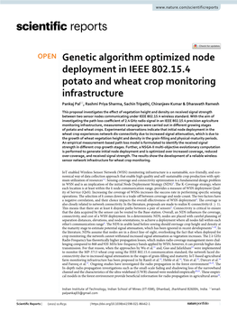 Genetic Algorithm Optimized Node Deployment in IEEE 802.15.4 Potato