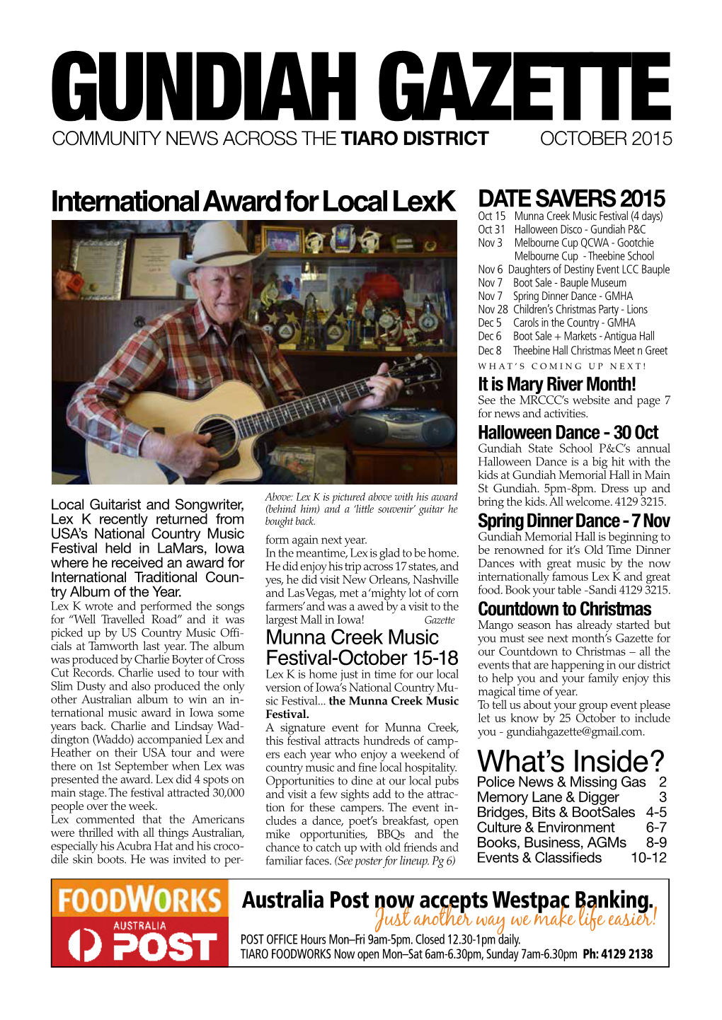 Community News Across the Tiaro District October 2015