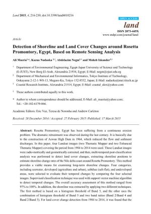 Detection of Shoreline and Land Cover Changes Around Rosetta Promontory, Egypt, Based on Remote Sensing Analysis