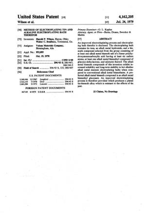 United States Patent (19) 11) 4,162,205 Wilson Et Al