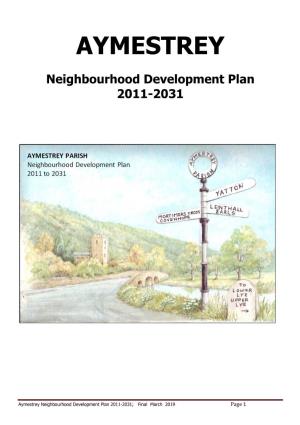 Aymestrey Neighbourhood Plan March 2019